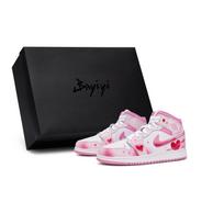 Jordan Air Jordan 1 811 Manufacturing, Heartbeat Stepping, Special Shoe Box Slip Resistant Mid top Basketball Shoes DQ8423-600(Team80-S-BOX) 38
