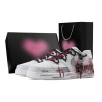 Nike Court Vision Listener, Heart Box Abrasion Resistant Low top Skateboard Shoes Men's Blue White Red HM9862-002(Team773--) 44