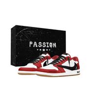 Travis Scott X Jordan Air Jordan 1 Vintage Basketball Shoes Unisex Low Top White DZ4137-700(Team1282-) 42.5