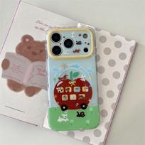 iPhone 17/16 Pro Max/15/14 Red Apple Magnetic Animal Case with Large Window 14 Pro Max