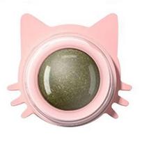2026 Rotatable Catnip Ball Healthy Promote Digestion Cat Wall Stick-on Sugar Licking Natural Kitten rožinė