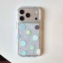Green Polka Dot Round Edge iPhone 14/13 Apple 17/16/15 PRO MAX Drop-Proof Case iPhone 14