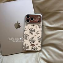 Compatible Apple iPhone 17 Pro Full-Coverage Case: Anti-Drop, Stylish Retro Flowers for iPhone 16, 15 & 14 17 Pro Max gray