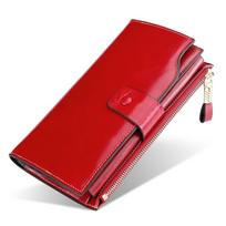 Real Leather Wallet, Ladies' Long Wallet, Anti-theft, Brushed Oil, Wax Leather Multifunctional Wallet, Hand-held Bag bordinė