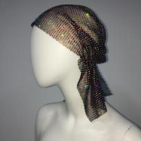 Vintažinis Aurora Borealis Plaukų Lankelis Turbanas Žvejybinio tinklelio Galvos Skarelė Išskirtinė Kalnų Krištolo Bandana Gatvės Mada White Rhinestone