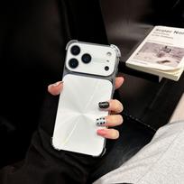 iPhone 17 Pro Max Case: CD Pattern Electroplated Four-Corner Drop-Proof Protective Cover 16 Pro Max balta