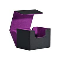 Flip Cover Trading Card Deck Box Magnetic Game Cards Storage Box  Gathering Card juoda violetine spalva