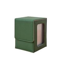 PU Window Collection Box Moisture-proof Stain-resistant Trading Card Storage Box with Lid Magnetic Closure Jewelry Storage Box žalia