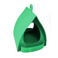 Plastic Hanging Bird Feeder Rain-Resistant Roof Birdhouse Hummingbird Feeder  Outside Garden žalia