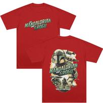 The Mandalorian and Grogu T-shirts Science Fiction Film Fans Gift Tee Summer Comfortable Cotton Clothing Unisex Loose Soft Tops XS raudona