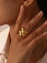 Multi-layered Waterdrop Splicing Rings,Stainless Steel Glossy Personalized Design Ring,Unique Niche Hand Jewelry Accessories 8