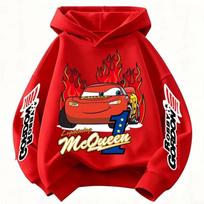 2026 Car Fun Printed McQueen Kids Boys Girls Hooded Sweatshirt Fall and Winter Casual Fashion Warm Student Hoodie 100