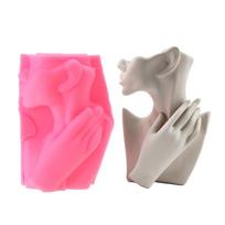 Half-body Human Body Flower Pot Silicone Mold Epoxy Resin Casting Mold Succulent Vase Cement Mold Plants Holder Mold 1