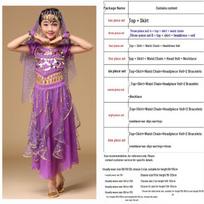 Vaikų Sindziango ir Indijos liaudies šokių pasirodymo kostiumas - Pilvo šokio apranga mergaitėms L (Height 126-135cm)