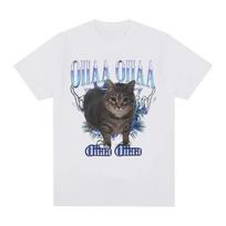 OIIAA OIIAA Funny Spinning Cat Meme Humor Brainrot T-shirt Men Women Fashion Vintage T-shirts Casual Loose Short Sleeves T Shirt S juoda