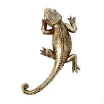 Gecko Wall Decor Resin Art Sculpture Display Collectible Lizard Hanging for Corridor beige