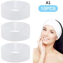 Bulk Pack Disposable Headbands Elastic Adjustable Magic Tape Facial Spa Salon Skincare Headband Black White Pink 10/50/100pcs