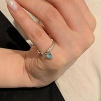 Light luxury fashion mint blue-green triangle diamond rings for women exquisite tassel design ring party fine jewelry gift resizable sidabras