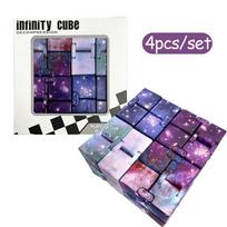 Kids  Childrens Infinity Cube Magic Flip Fidget Toy Antistress Puzzle Game for Children ADHD Autism Anxiety Fingertip Hand Gift Presents