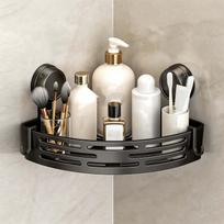 Corner Shower Caddy Shelf with Suction Cup Mount Bathroom Wall Organizer Basket Rack for Toiletries Storage Drain Design One Size juoda