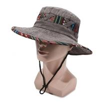 Vintage Western Cowboy Hat Breathable Anti-uv Bucket Hat Causal Wide Brim Hat  Travel pilka spalva