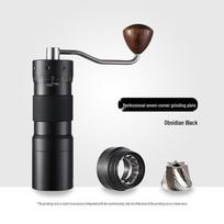 Portable Hand-cranked Coffee Grinder: Manual with Magnetic Adjustment and Seven-Star Burr