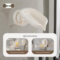 Retractable Suction Cup Soap Holder - Wall-Mounted, Punch-Free, Multi-Directional Draining Rack for Bathroom and Countertop Storage