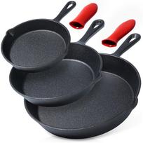 Set Of Cast Iron Frying Pans With Silicone Cover Cast Line 15 / 20 / 25 Cm 3 Pcs.