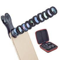 10-in-1 Mobile Camera Lens Set: Wide-Angle, Macro, Fisheye, Polarizer, Teleconverter, Star Filter