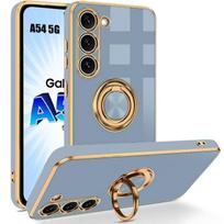 Case - BOOLING - for Samsung Galaxy A54 5G - Shockproof - Liquid Silicone - Rotating Stand mėlyna