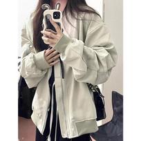 Women's American Hip-Hop Hong Kong-Style Bomber Jacket - Trendy Spring/Autumn Design S