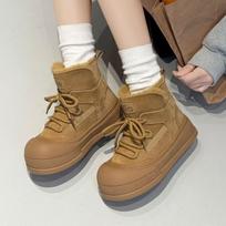 2 Winter snow boots women's shell head muffin bottom fleece short boots campus versatile wool thermal cotton shoes 35 kupranugaris