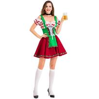 3 German traditional Oktoberfest costumes, Alpine national costumes, and female festival uniforms S žalia