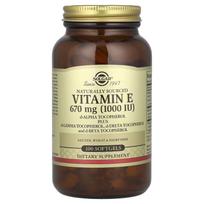 Solgar, Vitamin E, d-alpha tocopherol, d-gamma tocopherol plus, d-delta tocopherol and d-beta tocopherol, 670 mg (1,000 IU), 100 softgels