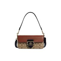 Coach Morgan 27 Klasikinis monogramos atvartuko užsegamas krepšys-rankinė per petį Didelės moteriškos rankinės Chaki rudos CE560-IME7V Basic Set (Bag+Dust Bag)
