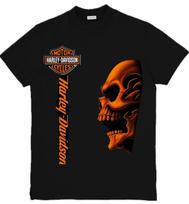 Harley-Davidson įkvėptas grafinis unisex marškinėlis su erelio ir kaukolės grafika S-3XL 2XL