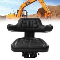 Universal Black Tractor Style Seat, Replacement Forklift Seat, Adjustable Suspension, 43cm Height, 150mm Front Rear Adjustment juoda