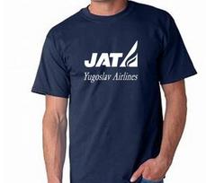 JAT Yugoslav Airline Aviation Air Travel Tee Jet Souvenir Navy Blue T-Shirt M
