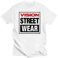 Medvilniniai vyriški moteriški Vision Street Wear marškinėliai Vision Street Wear marškinėlių ruošiniai Vintažinis vasarinis topas Prigludę marškinėliai vyrams S juoda