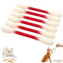 6Pcs Creative Large Felt Cotton Swab Shaped Catnip Toy Kitten Grinding Biting Stick Durable Teeth Cleaning Grinding Cat Toys