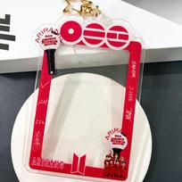 BTS Arirang turo nuotraukų kortelių laikiklis raktų pakabukas, akrilinis nuotraukų rėmelis raktų pakabukas su šviesos lazdele ir grupės spaudiniu, Kpop ARMY gerbėjų Lomo kortelių vitrina