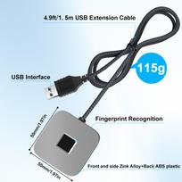 Computer Fingerprint Login Device with 1.5m USB Extension Cable Windows Hello Touch ID Fingerprint Reader for Windows 11/10 sidabras