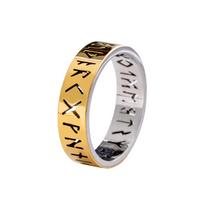 Vintage  6mm Out Odin Norse Viking Amulet Rune Rings for Men Words Ring Wedding Zircon Valentine's Gifts Wholesale 6 auksas