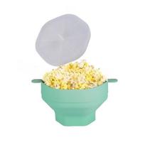 Silicone Popcorn Popper with Lid Reusable Collapsible Bowl Microwave and Dishwasher Safe for Home Party Office Baking Tools