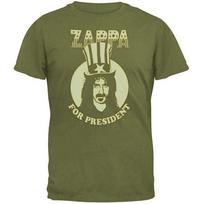 Frank Zappa Prezidentas Karinė Žalia Karinė Unisex Marškinėliai S juoda
