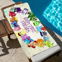 Towel Friends Beach Bath Quick-Drying Lightweight Portable Sauna Tree Camping Happy Swim Pool Travel W40*H60(CM)