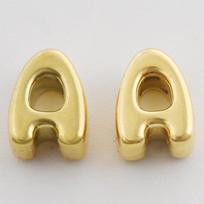 3/6pcs Real Gold Plated A-Z Stainless Steel Beads For Jewelry Making Supplies 2mm Hole Spacer/Loose Bead DIY Handmade Materials 3pcs