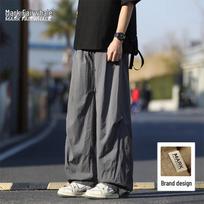 Mark Fairwhale Men's Relaxed Fit Ice Silk Wide-Leg Cargo Pants L tamsiai pilka spalva