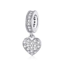 BISAER 925 Silver Angel Wings Radiant Orchid Dazzling Daisy Pendants & Beads Fit Charms Bracelet Heart Silver Jewelry