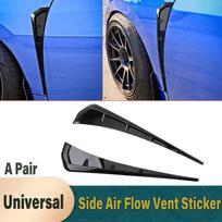 A Pair Car Side Fender Vent Cover Universal Side Wing Air Flow Vent Hood Intake Decoration Exterior Accessories black